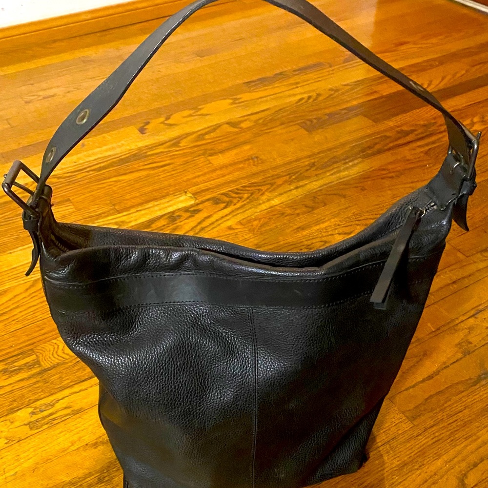 Banana Republic Black Leather Hobo Shoulder Bag